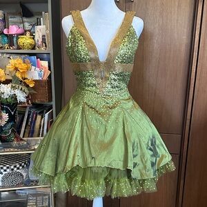 Jovani Olive and Gold Dress